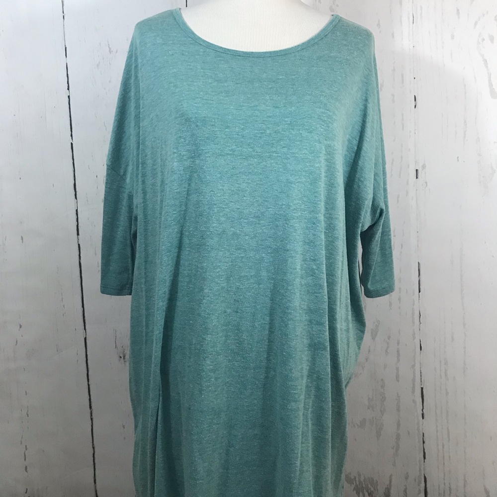 Lularoe Irma, soft heathered blue, super soft.